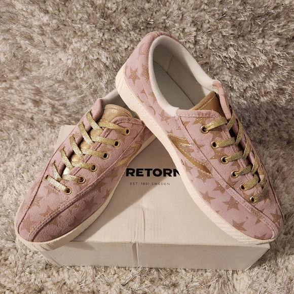 TRETORN x ANTHROPOLOGIE Nylite 25 Plus Suede Leather Lace-Up Sneakers, US 8W - Picture 2 of 10